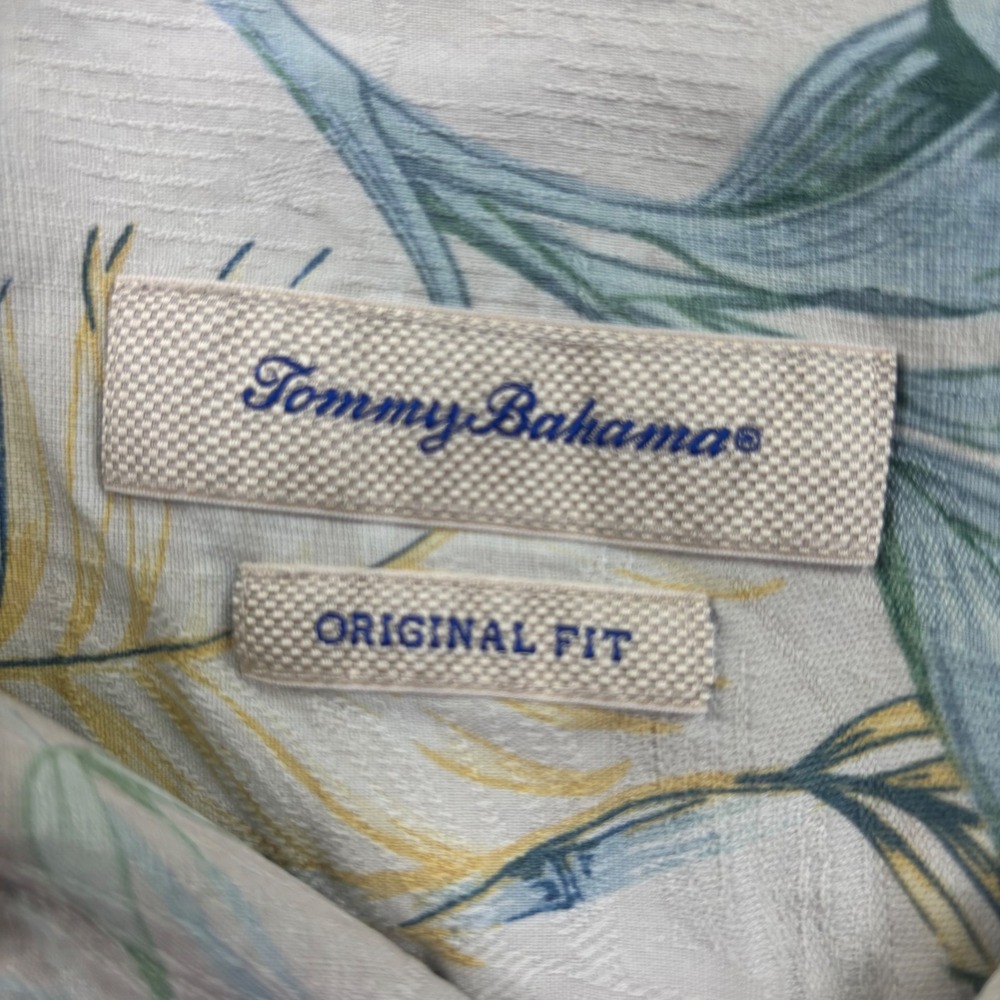 Tommy Bahama Button Down Shirt 3XL Beige Floral Silk Original Fit‎ Mens - Picture 3 of 7